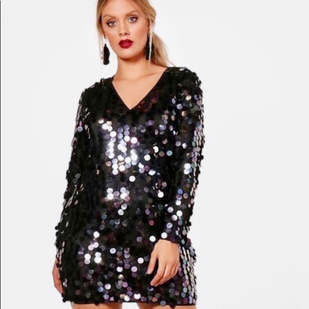 Plus Sized  Sequin Shift Dress